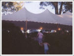 Large tent set up on the grounds